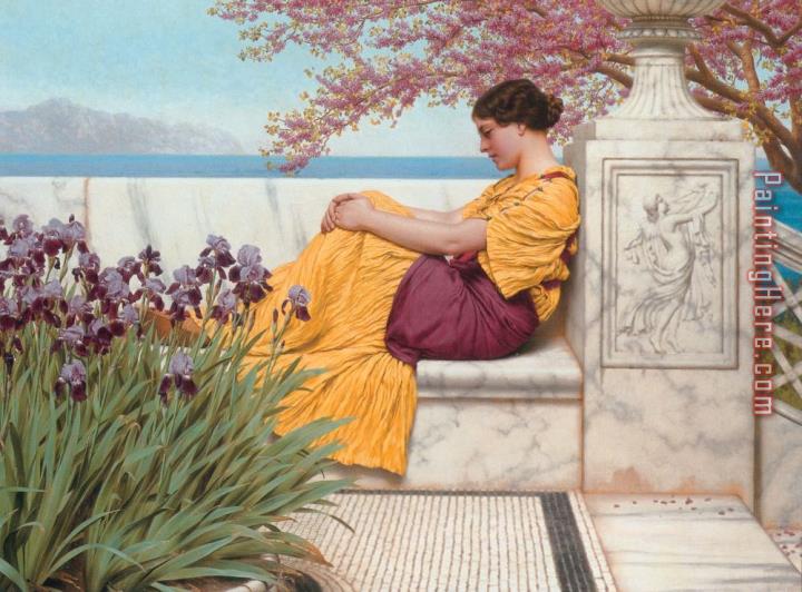 John William Godward 'under The Blossom That Hangs on The Bough'